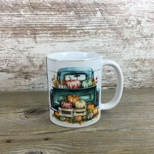 Fall Pumpkin Truck 11 oz Ceramic Coffee Mug