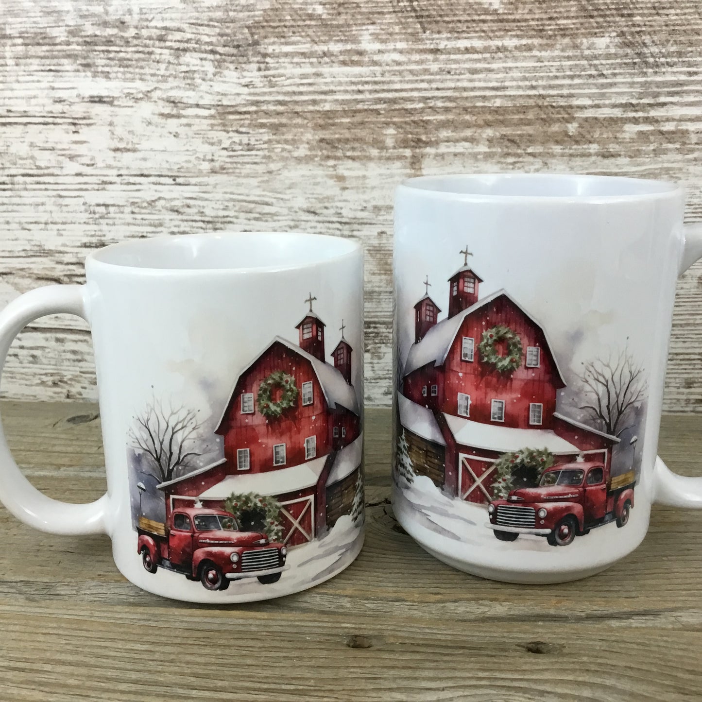 Red Truck Christmas on the Farm Ceramic Coffee Mug