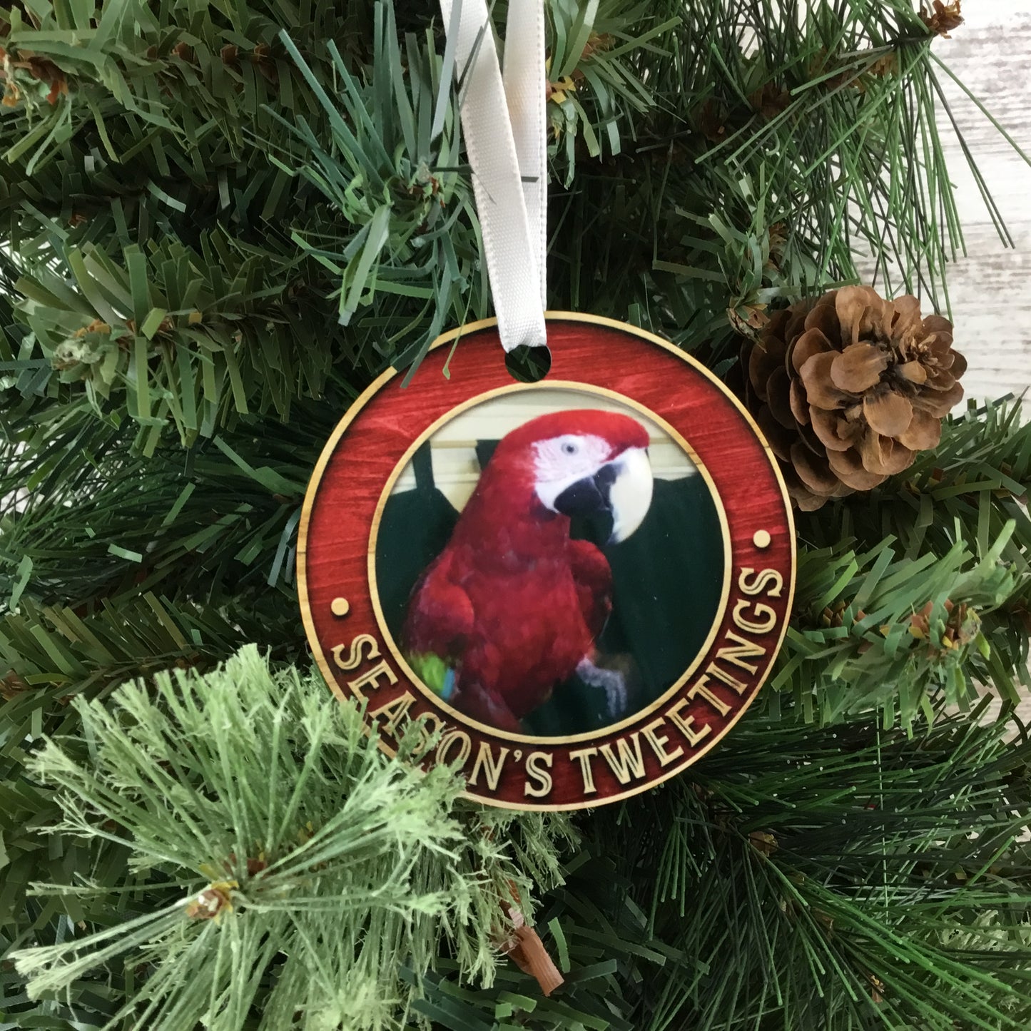 Season's Tweetings Bird Picture Christmas Ornament