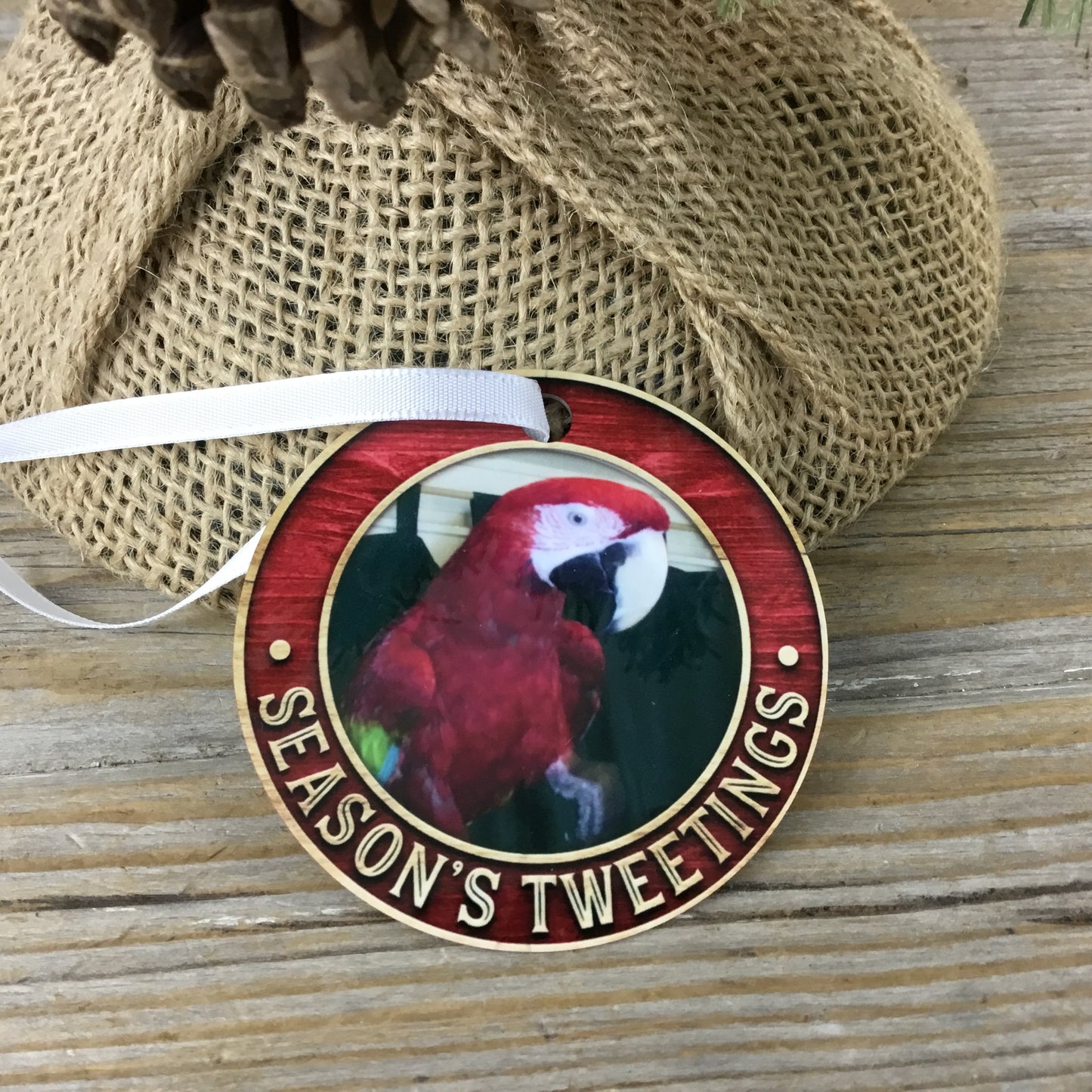 Season's Tweetings Bird Picture Christmas Ornament