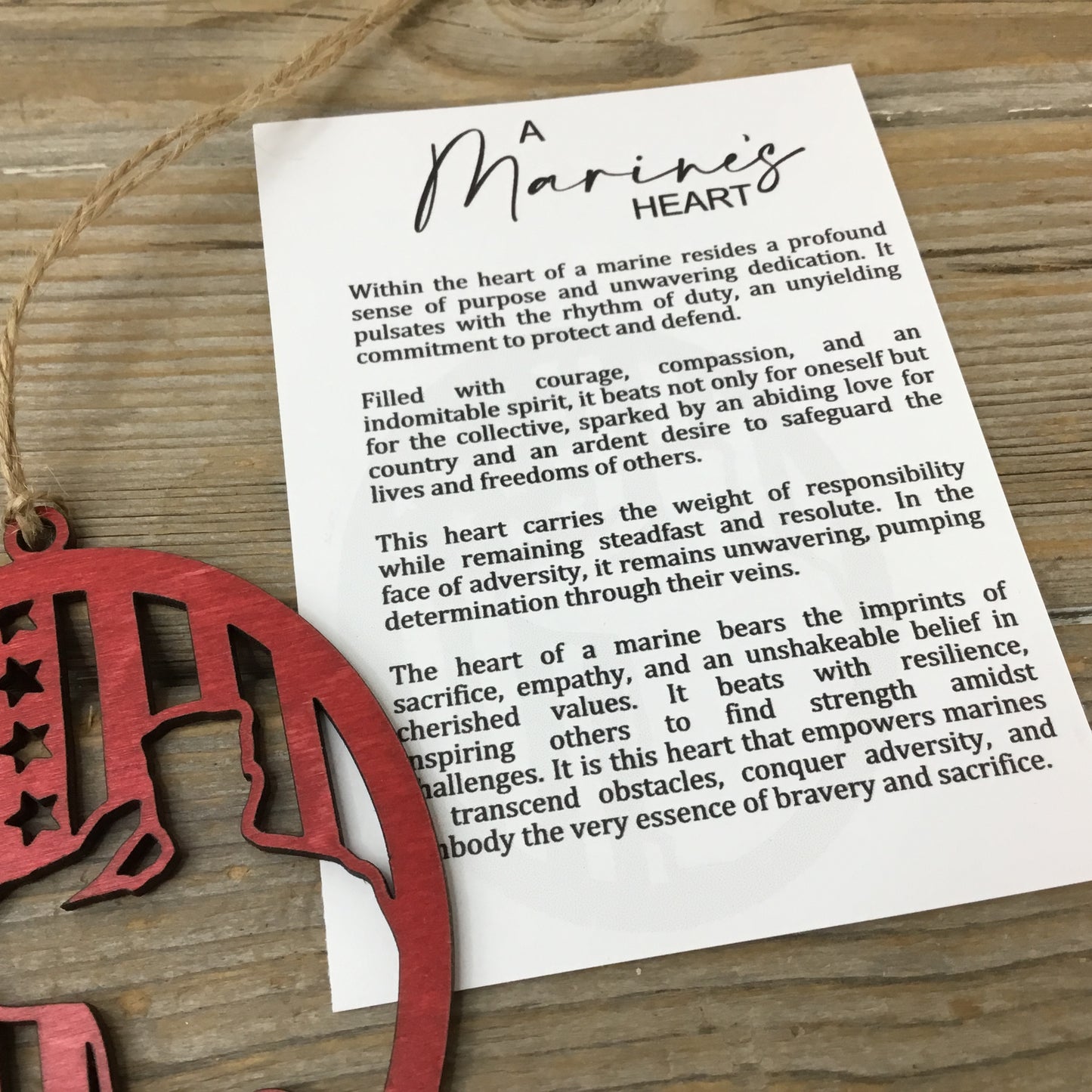 A Marine’s Heart Story Card Ornament