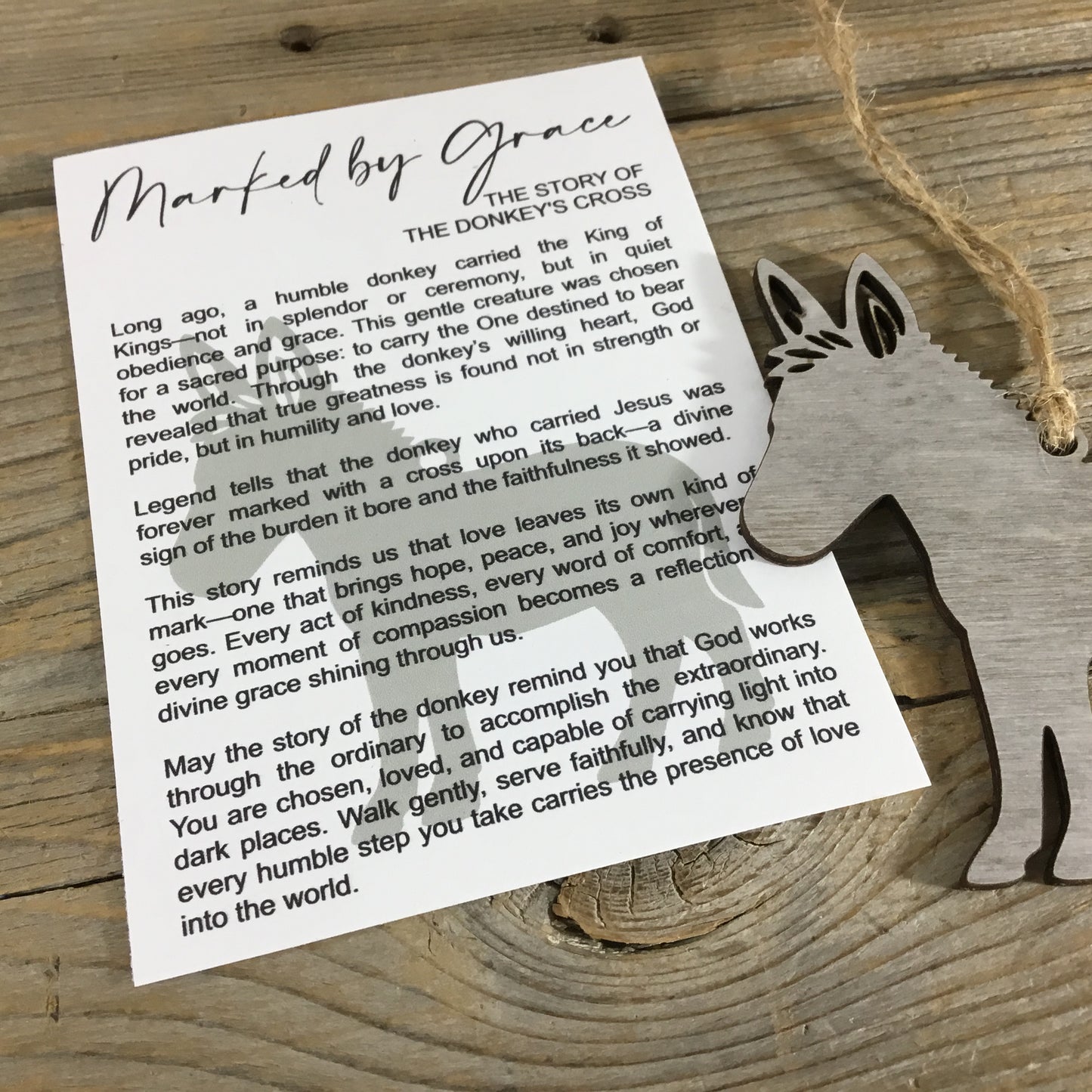 Donkey Story Card Ornament – The Story of the Donkey’s Cross