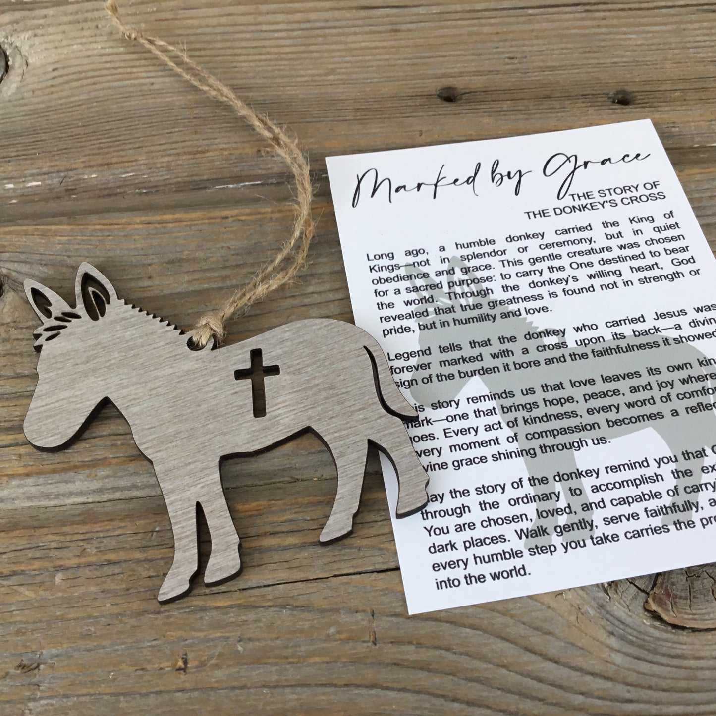 Donkey Story Card Ornament – The Story of the Donkey’s Cross