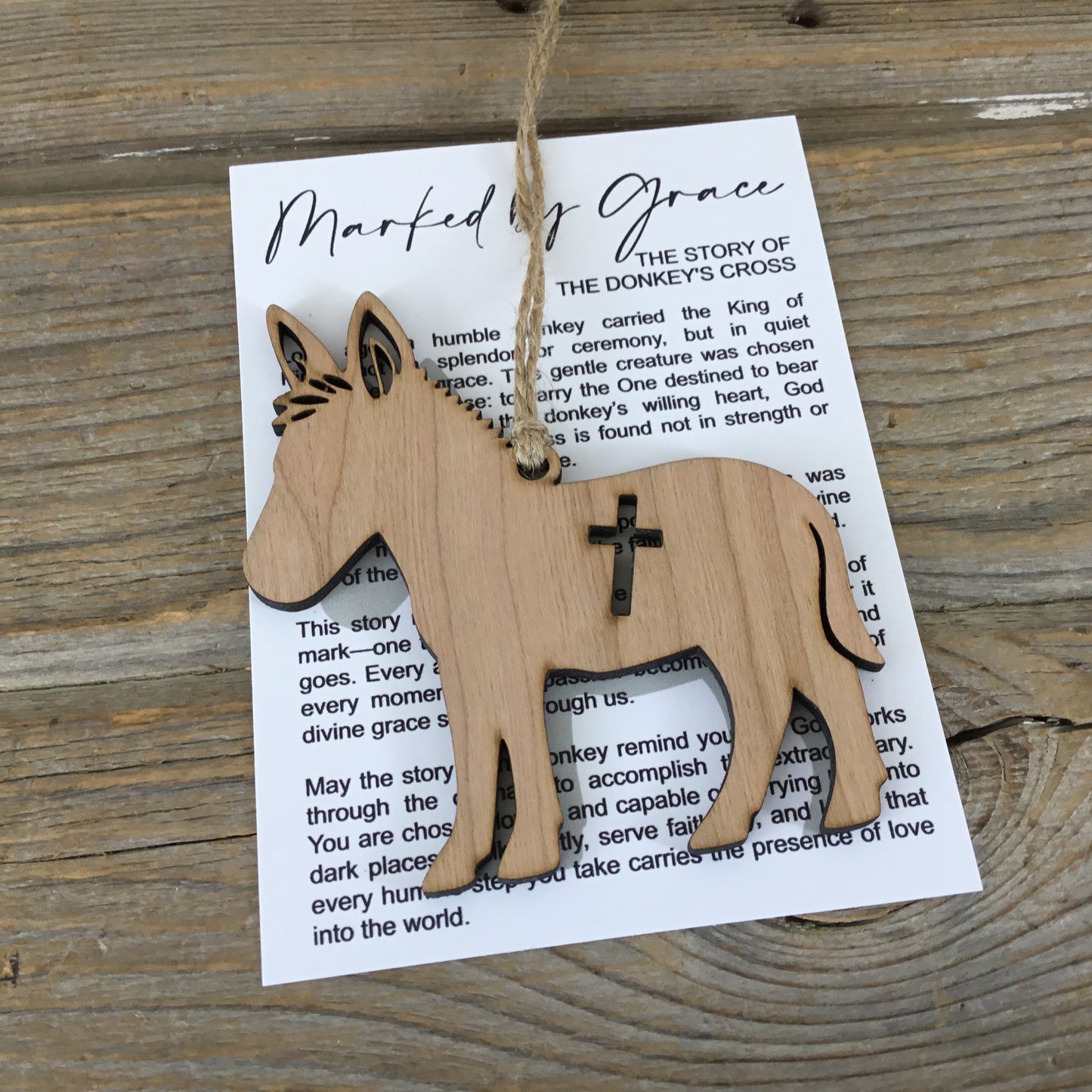 Donkey Story Card Ornament – The Story of the Donkey’s Cross