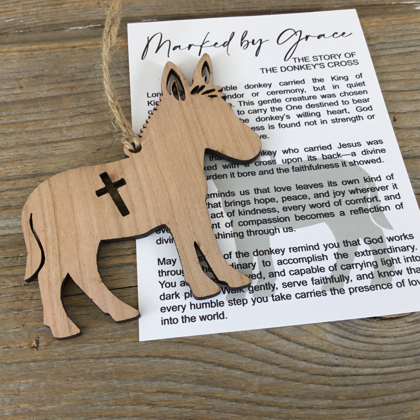 Donkey Story Card Ornament – The Story of the Donkey’s Cross