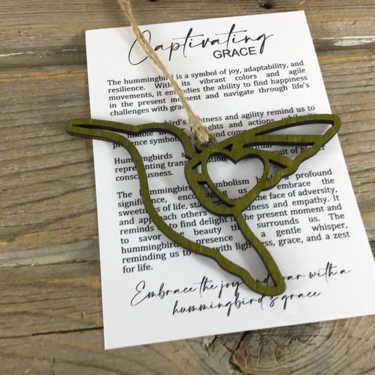 Hummingbird Story Card Christmas Ornament