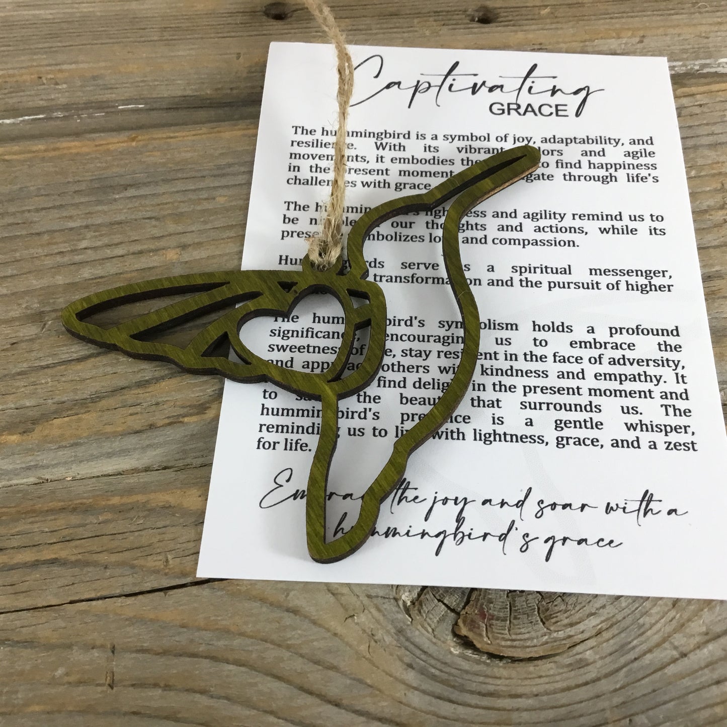 Hummingbird Story Card Christmas Ornament