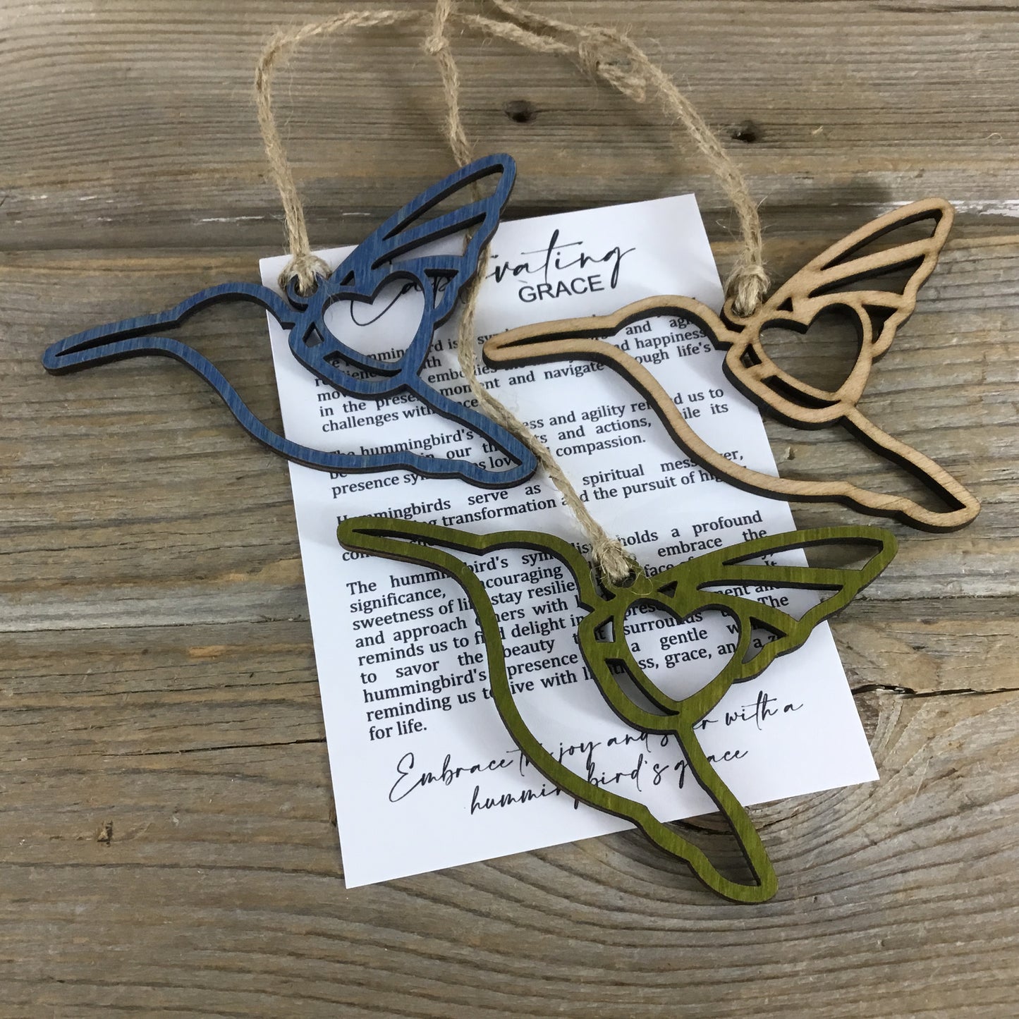 Hummingbird Story Card Christmas Ornament