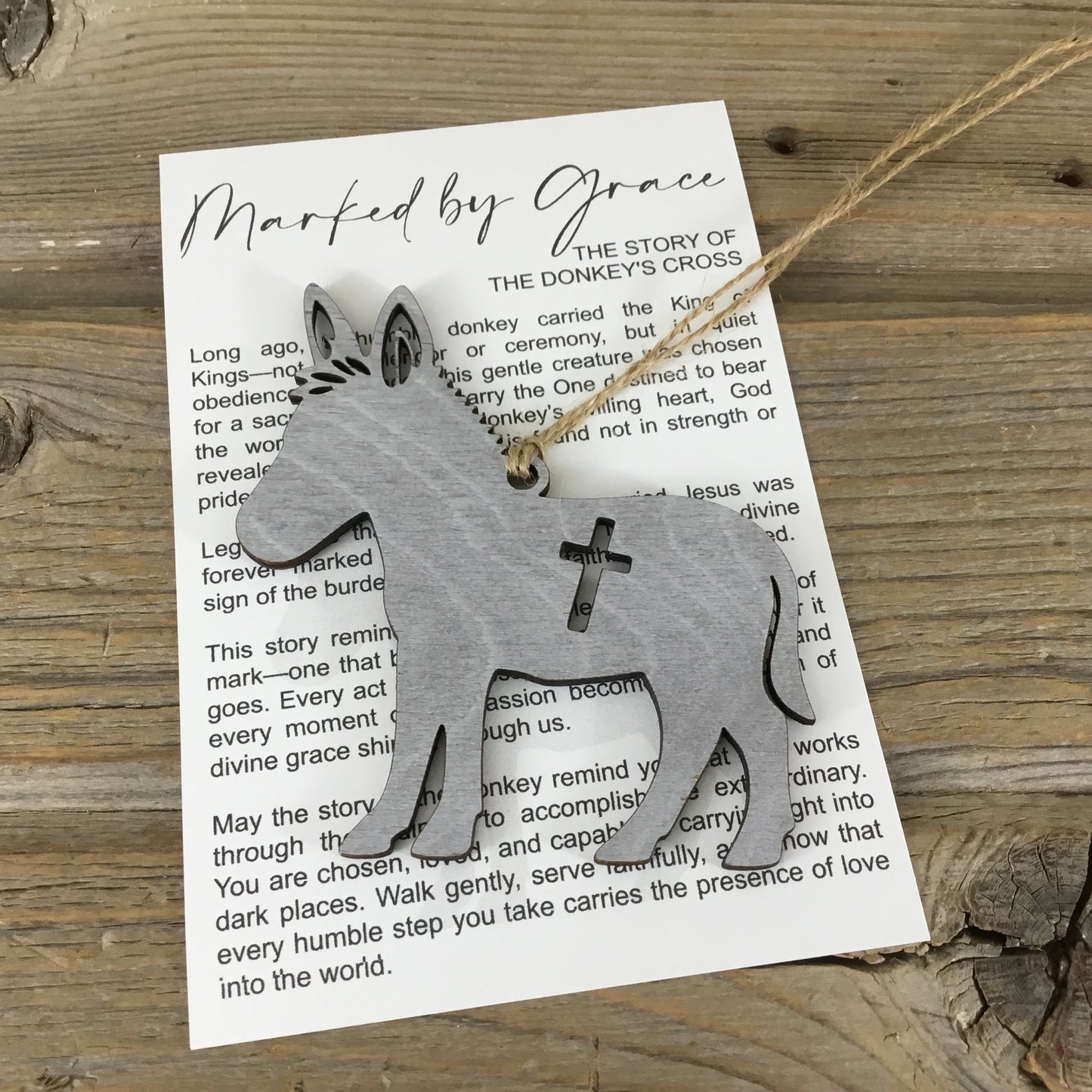 Donkey Story Card Ornament – The Story of the Donkey’s Cross