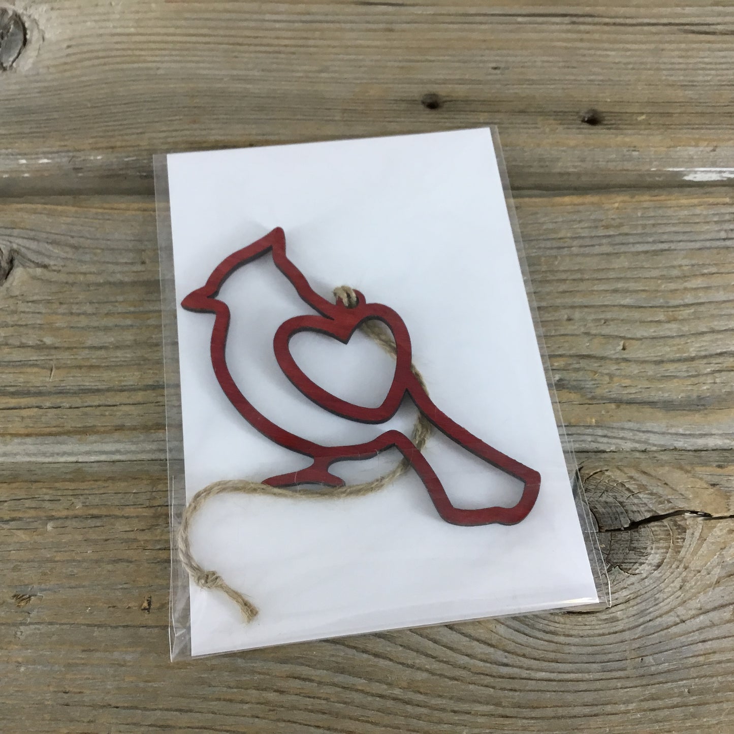 Cardinal Heavenly Messenger Wood Story Card Ornament