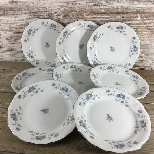 8 Johann Haviland BLUE GARLAND 6.25" Bread Plates/Dessert Plates Bavaria Germany