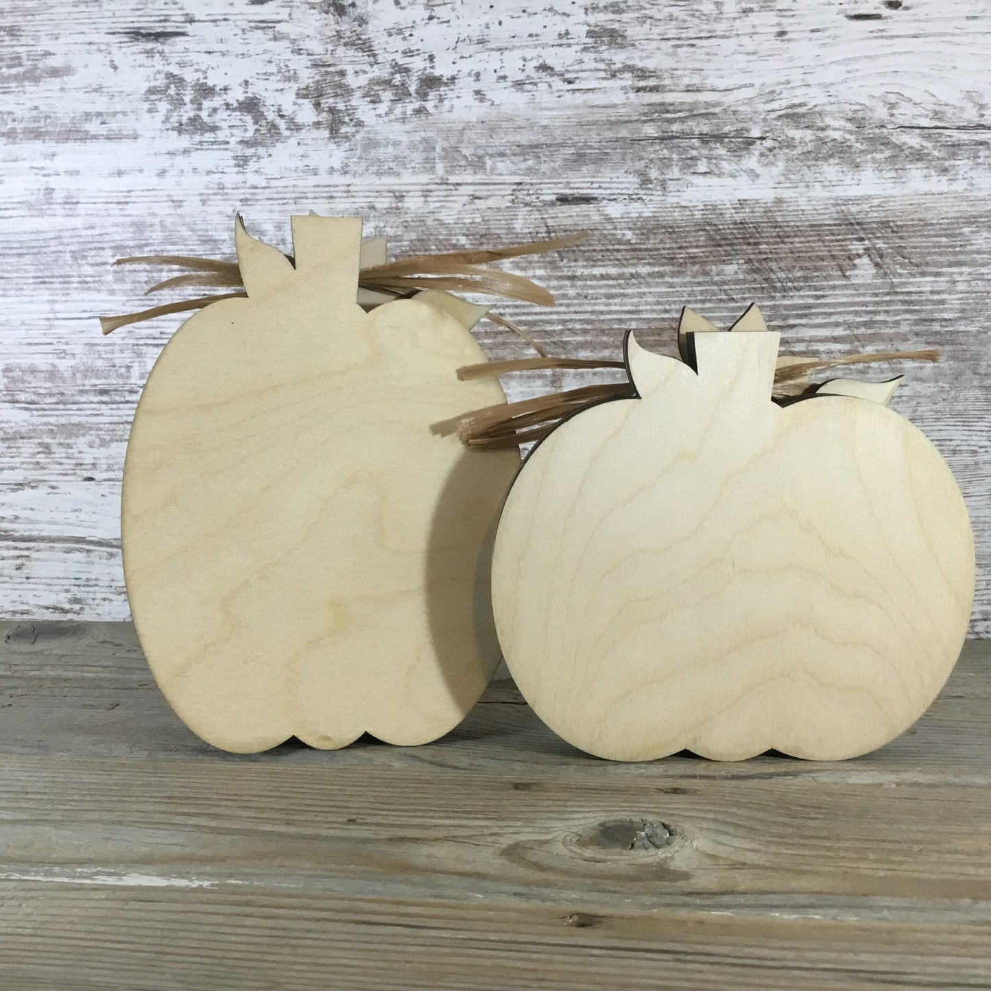 Hand-Painted Wood Pumpkin Set of 2 – Sunflowers, Black Bird