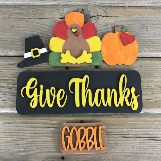 Give Thanks Thanksgiving Insert for Interchangeable Farmhouse Truck DIY Paint Kit