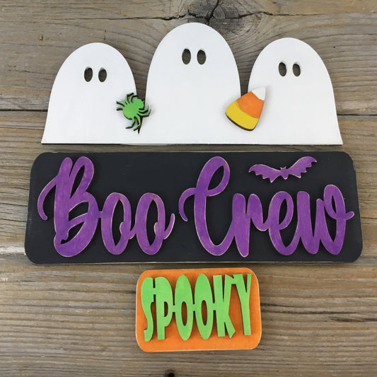 Boo Crew Halloween Insert for Interchangeable Farmhouse Truck
