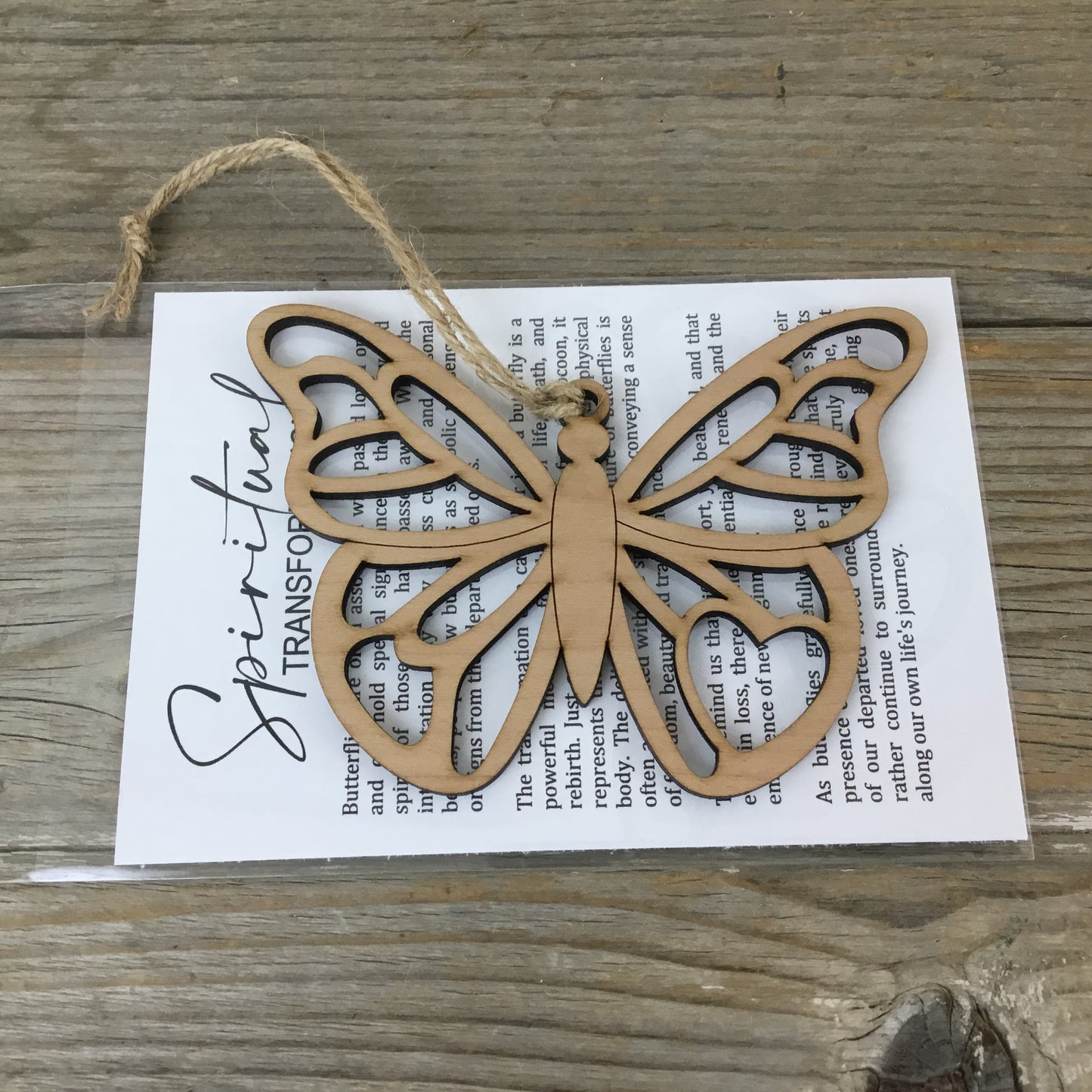 Butterfly Story Card Christmas Ornament – Laser Cut Wood Ornament