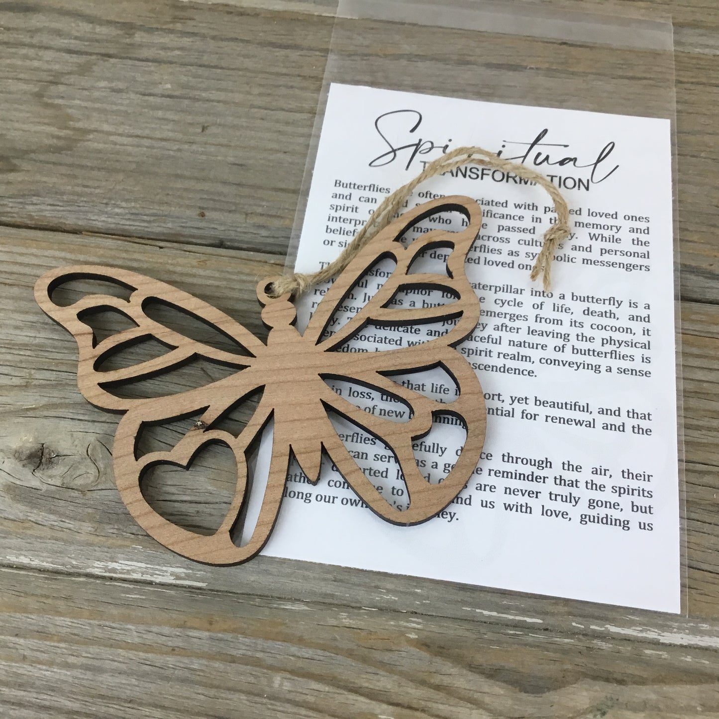 Butterfly Story Card Christmas Ornament – Laser Cut Wood Ornament