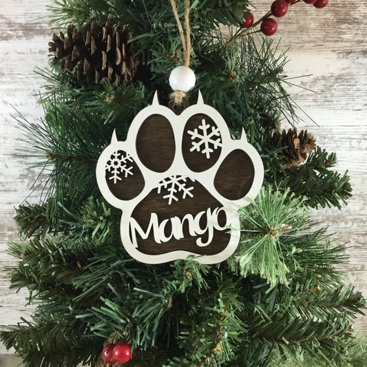 Personalized Name Cat Paw Print Ornament – Pet Keepsake or Custom Memorial