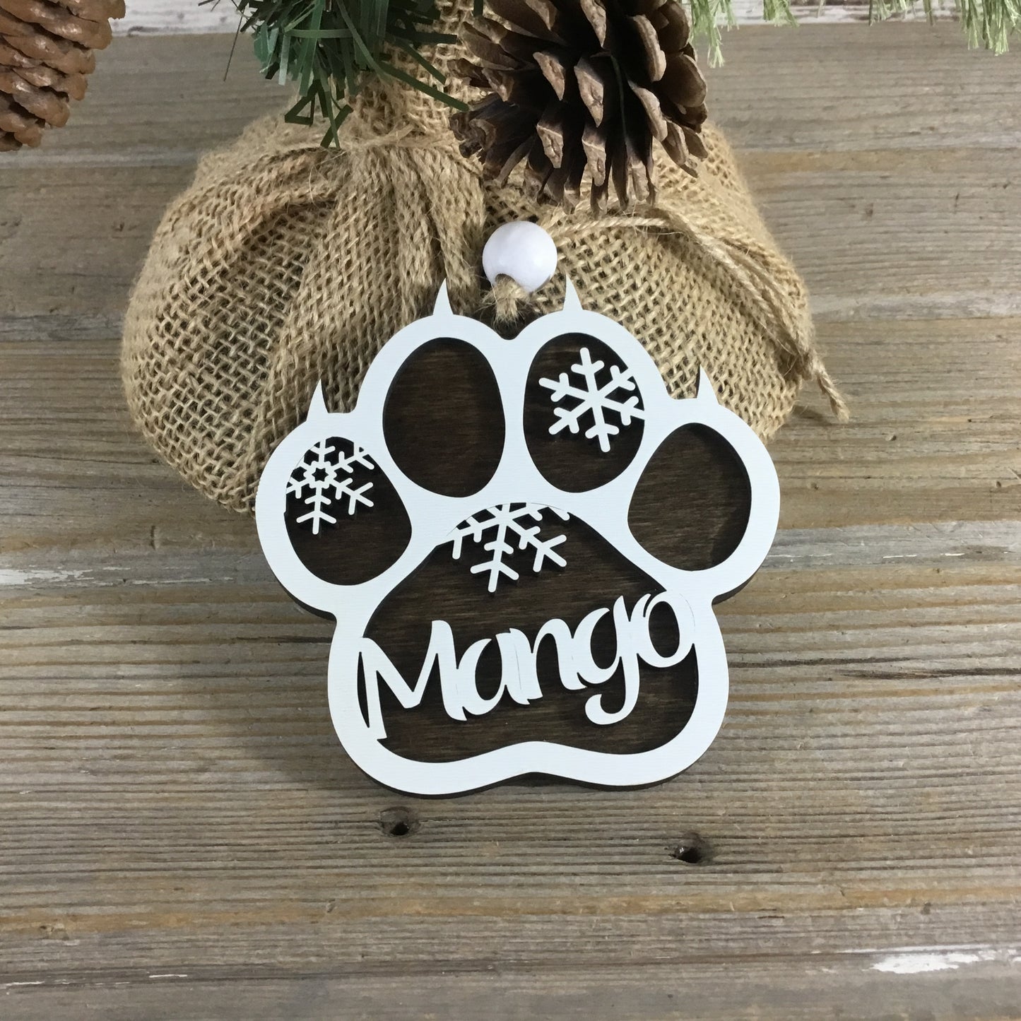 Personalized Name Cat Paw Print Ornament – Pet Keepsake or Custom Memorial