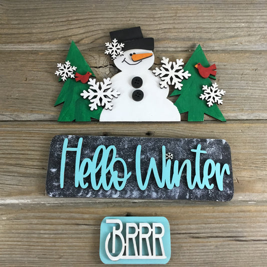 Hello Winter Insert for Interchangeable Farmhouse Truck DIY Paint Kit