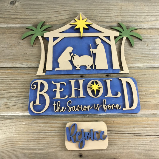 Behold the Savior is Born Insert for Interchangeable Farmhouse Truck DIY Paint Kit