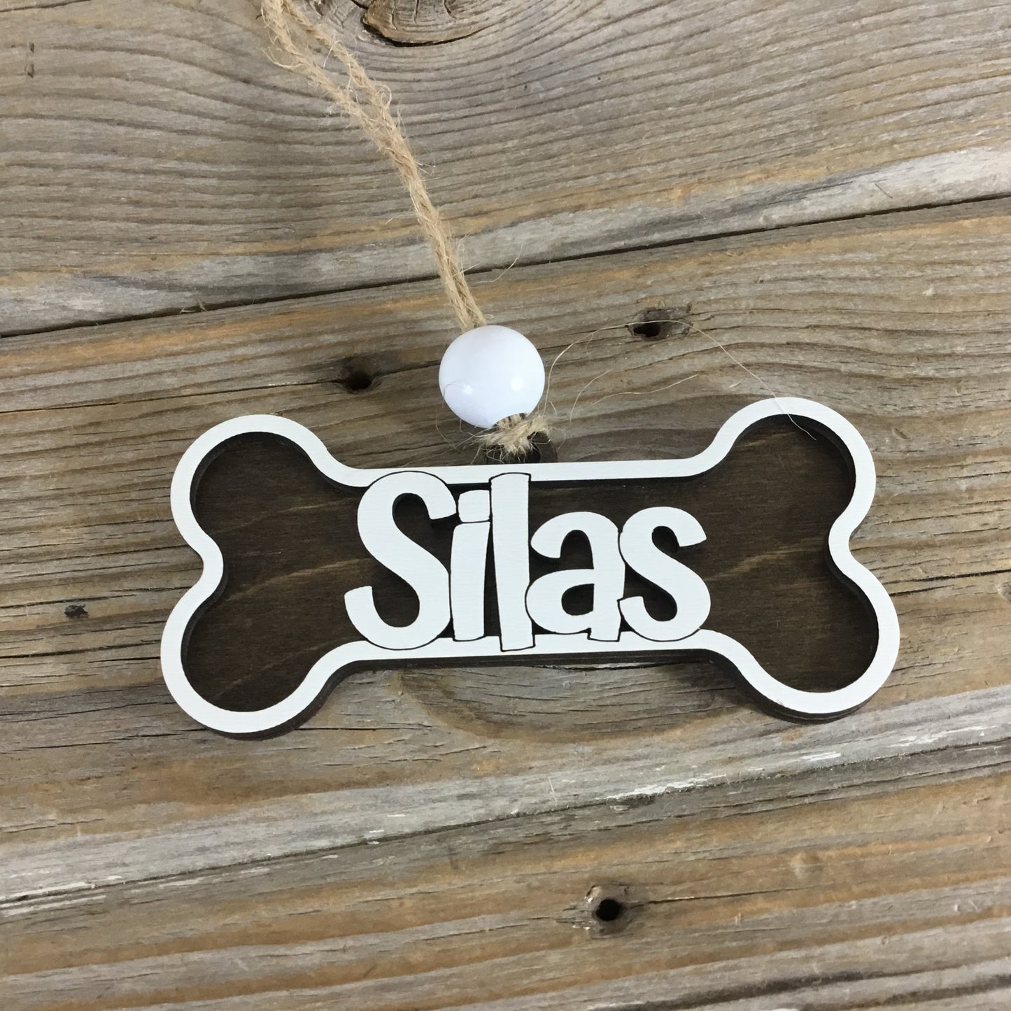 Personalized Name Dog Bone Ornament – Custom Pet Keepsake