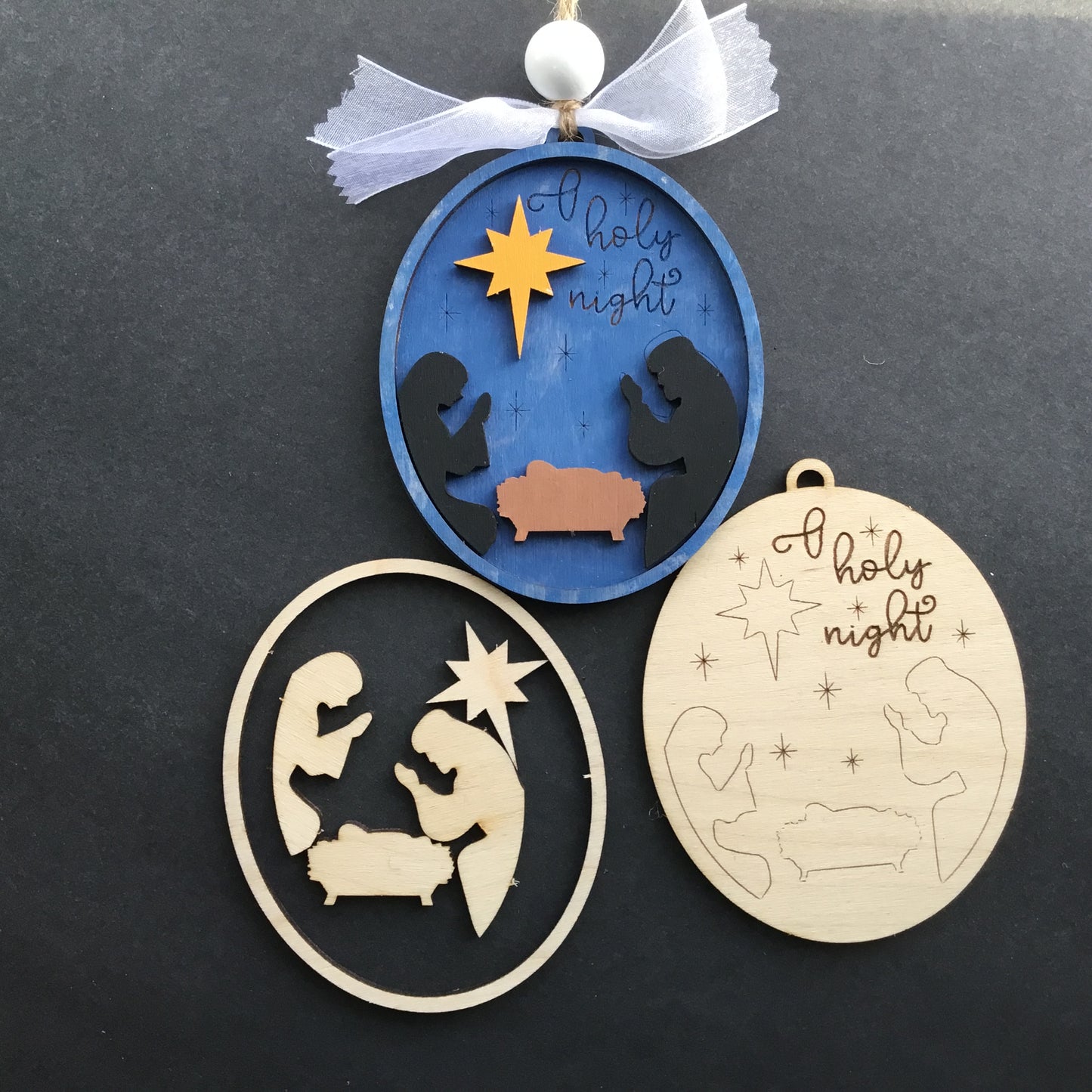 DIY or Painted Christmas Ornaments | Set of 5 Holiday Designs