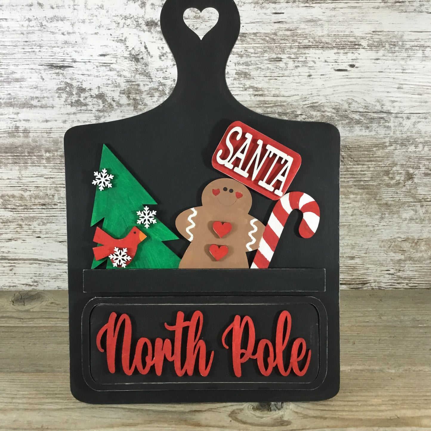 North Pole Insert - Unpainted DIY Paint Kit for Interchangeable Decor