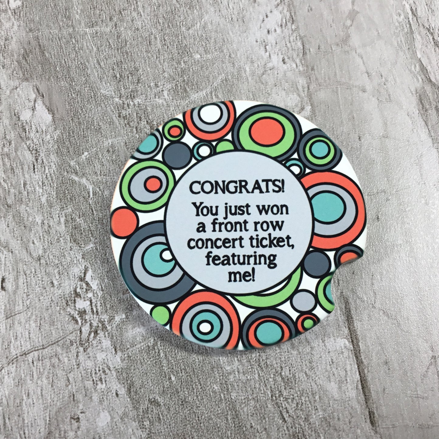 Funny Singing Quote Car Coasters Set Of 2 Sandstone