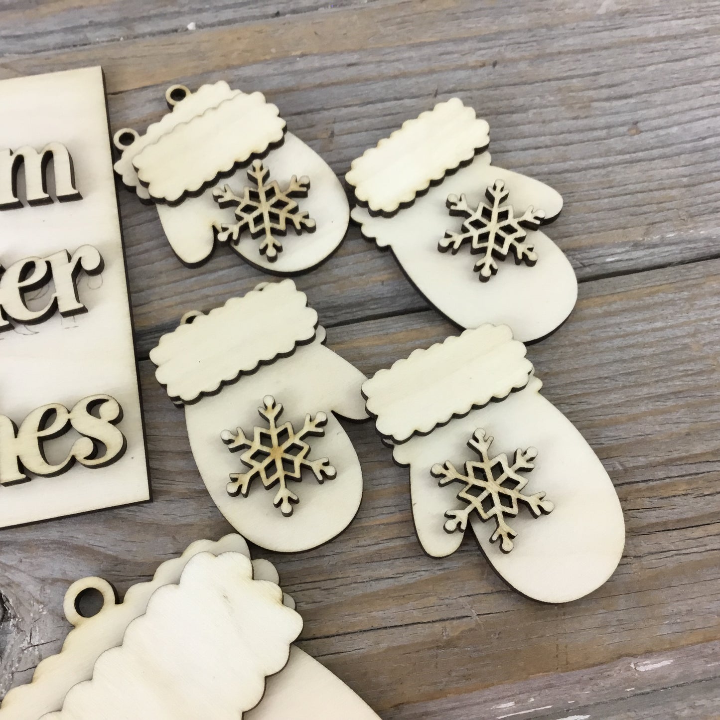 Winter Wonderland Tiered Tray Wood Blanks DIY Decor Set