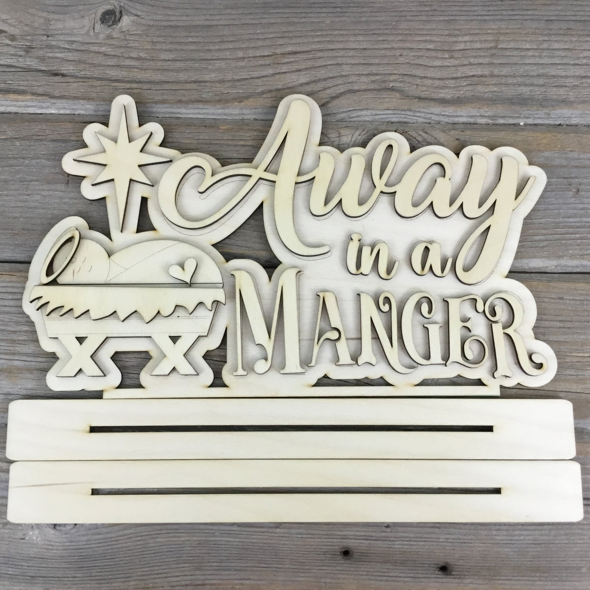 Away in a Manger Shelf Sitter - Unpainted DIY Paint Kit 