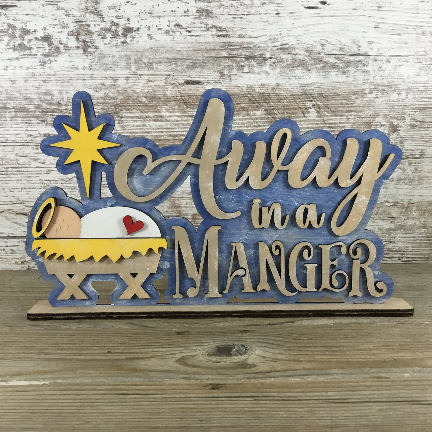 Away in a Manger Shelf Sitter - Unpainted DIY Paint Kit