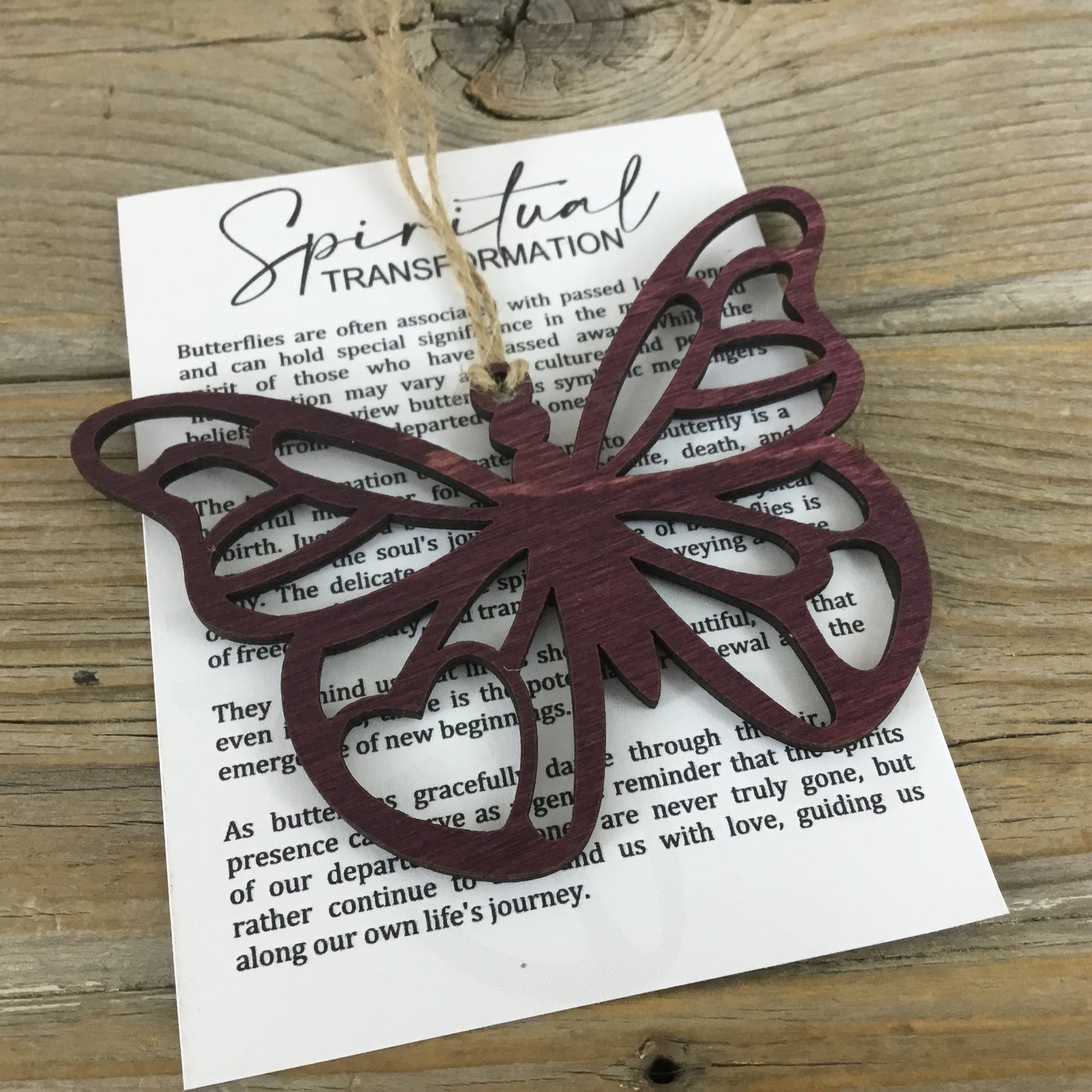 Butterfly Spiritual Transformation Wood Story Card Ornament