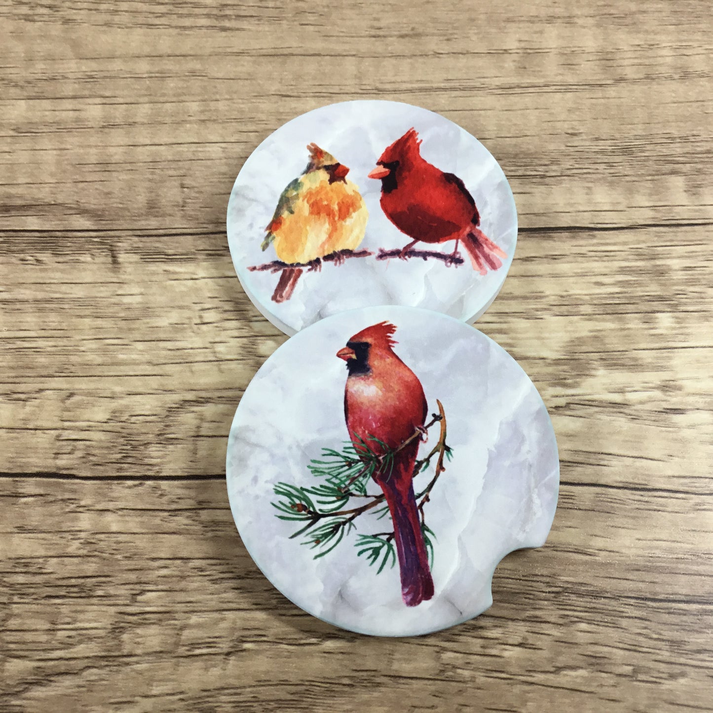 Cardinal Car Coasters Set of 2