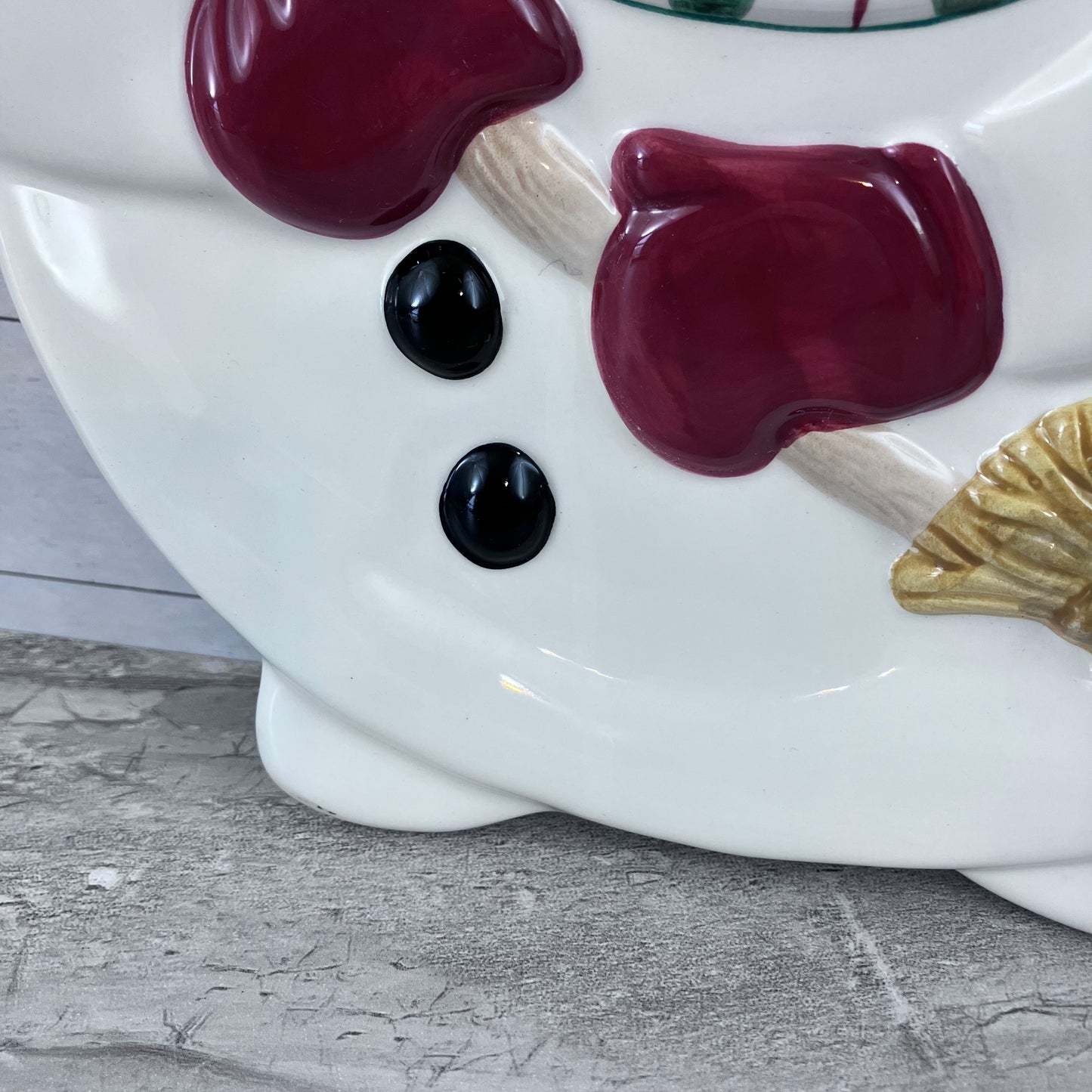Fitz & Floyd Plaid Christmas Snowman Canape Plate