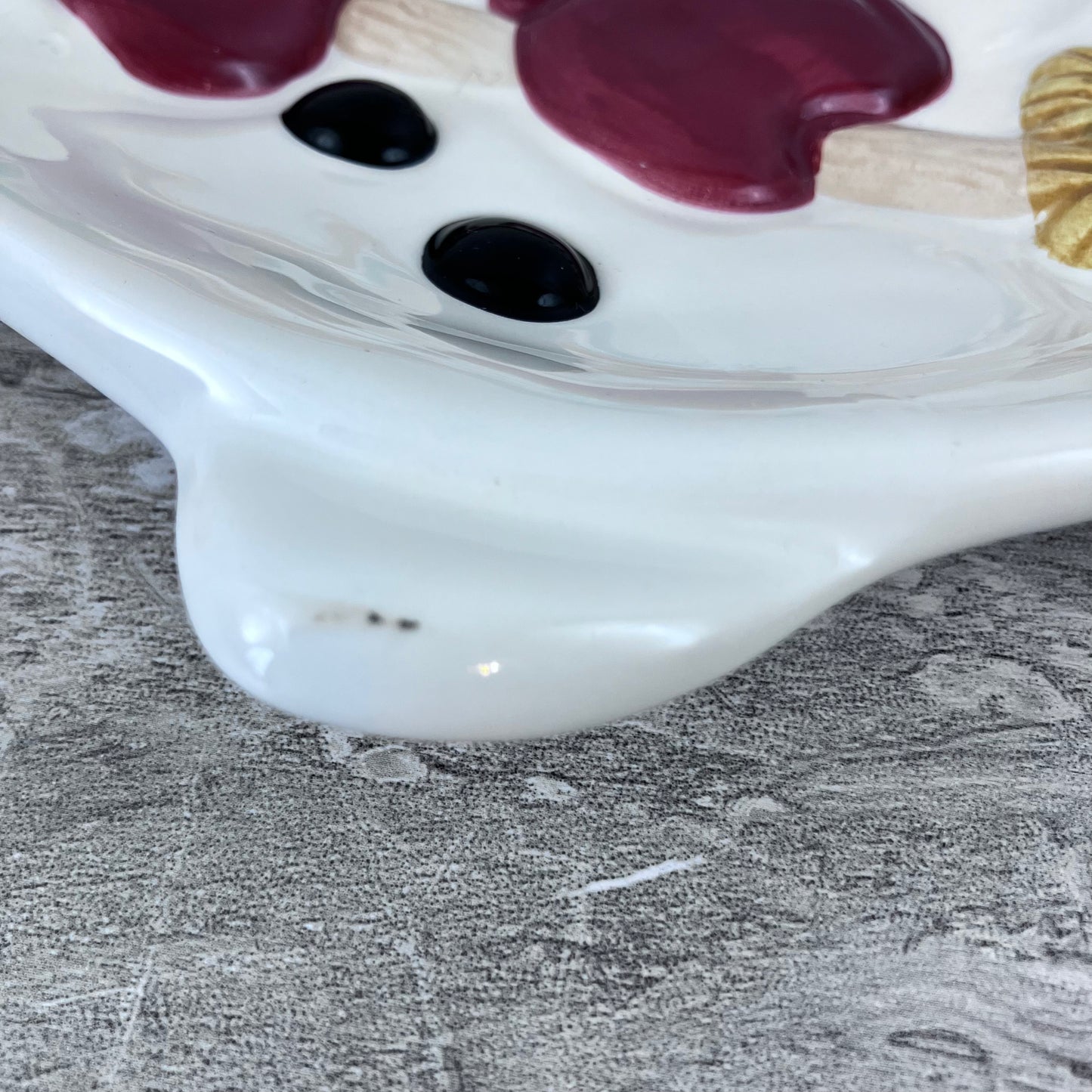 Fitz & Floyd Plaid Christmas Snowman Canape Plate