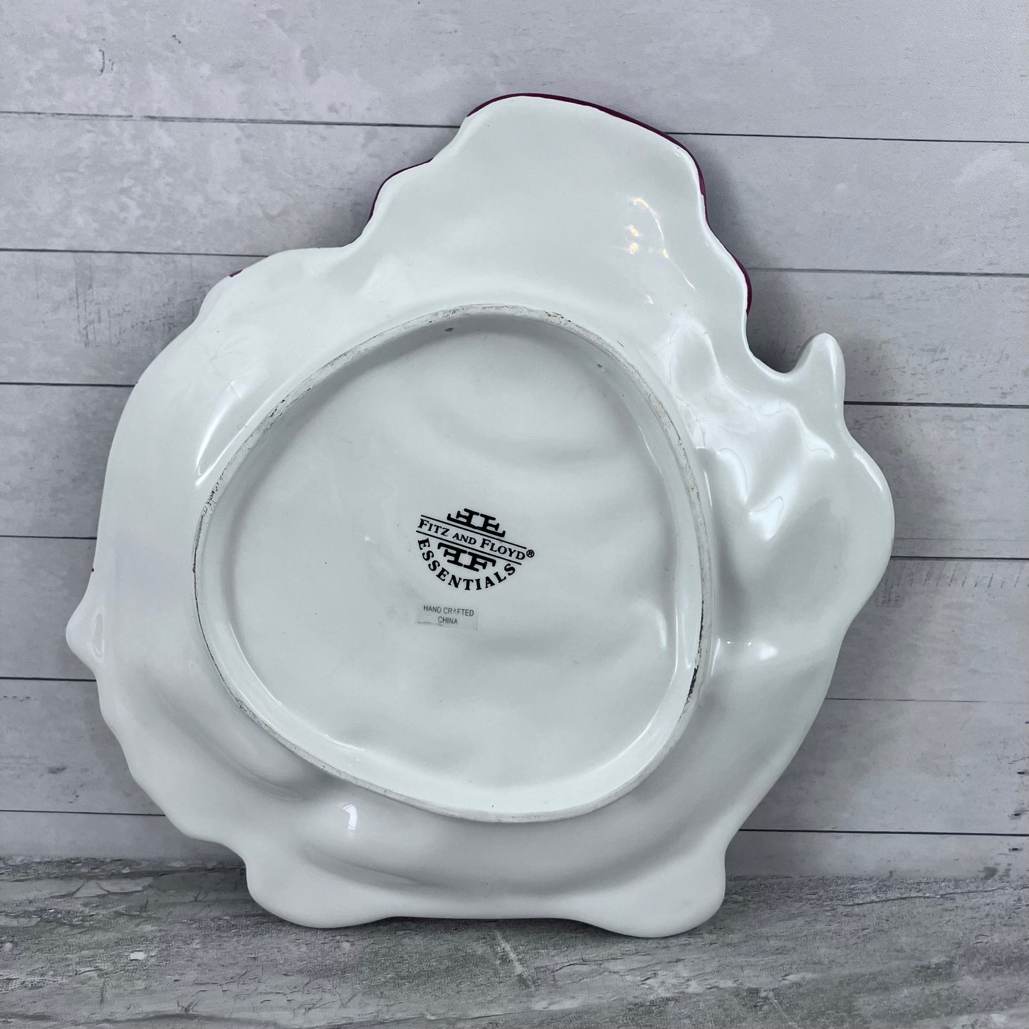 Fitz & Floyd Plaid Christmas Snowman Canape Plate