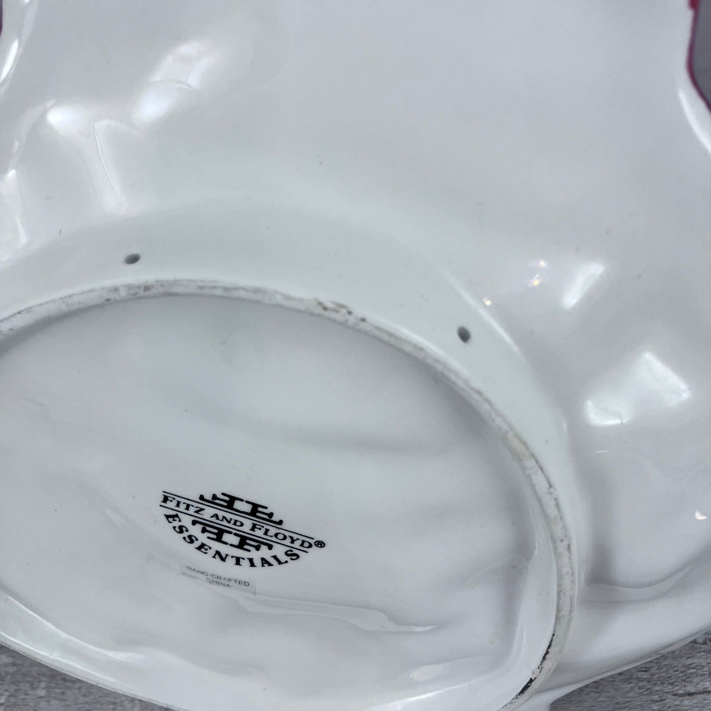 Fitz & Floyd Plaid Christmas Snowman Canape Plate