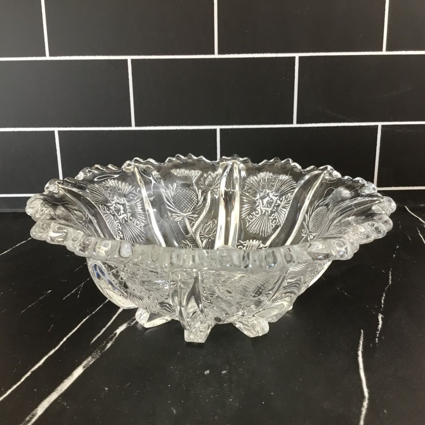 Higbee Paneled Thistle Glass Bowl 