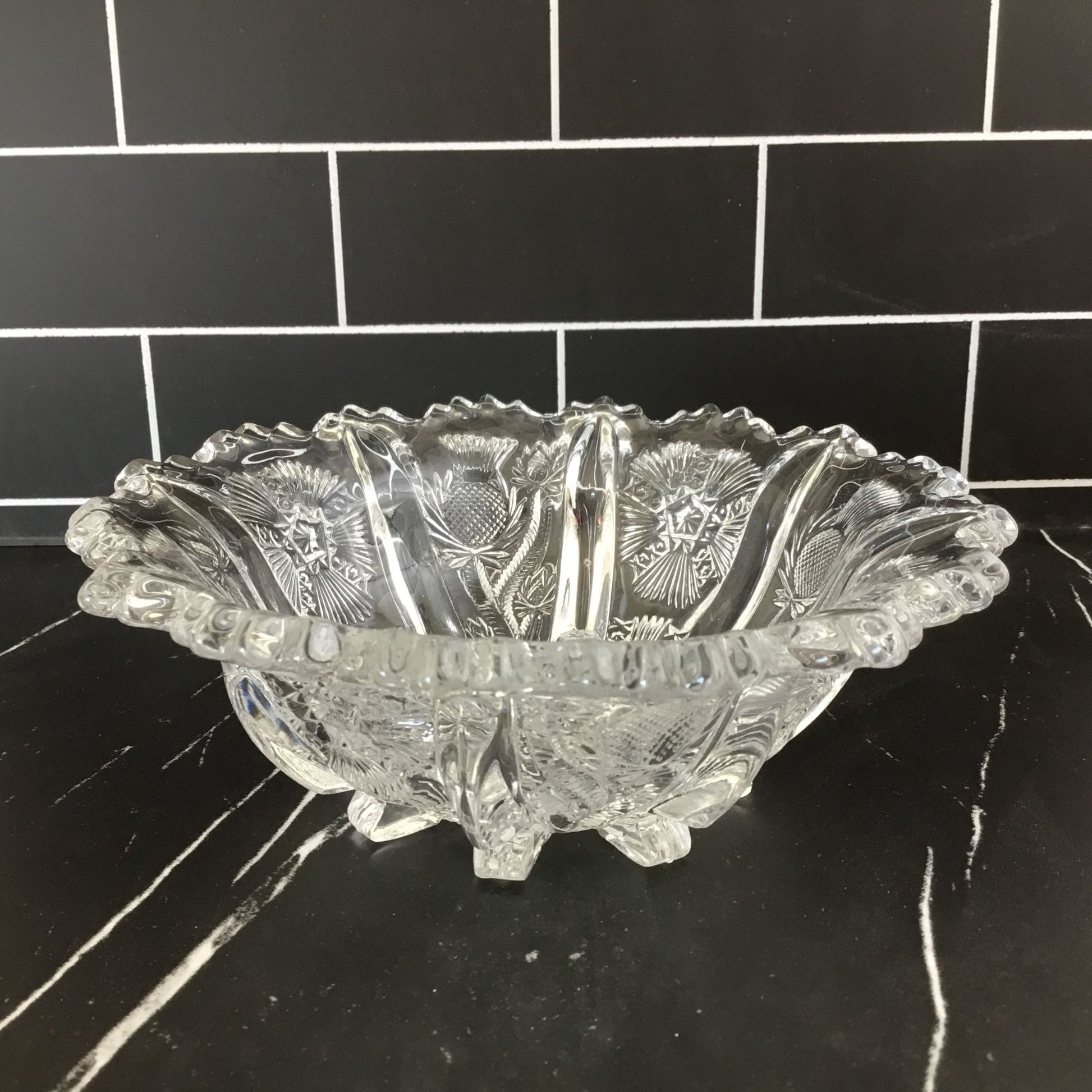 Higbee Paneled Thistle Glass Bowl 