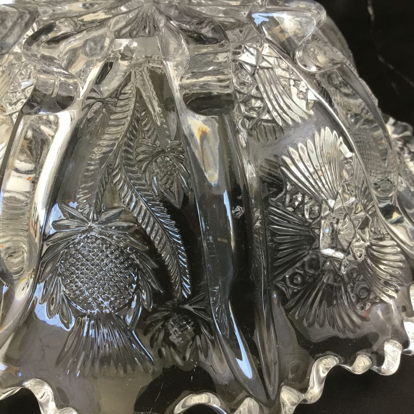 Vintage 1911 Higbee Paneled Thistle Glass Bowl – 6.5” x 2.25” – Early American Pressed Glass