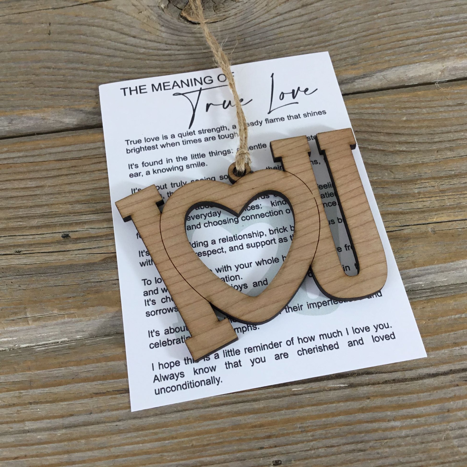 True Meaning of Love Story Card Ornament  I ♥U 
