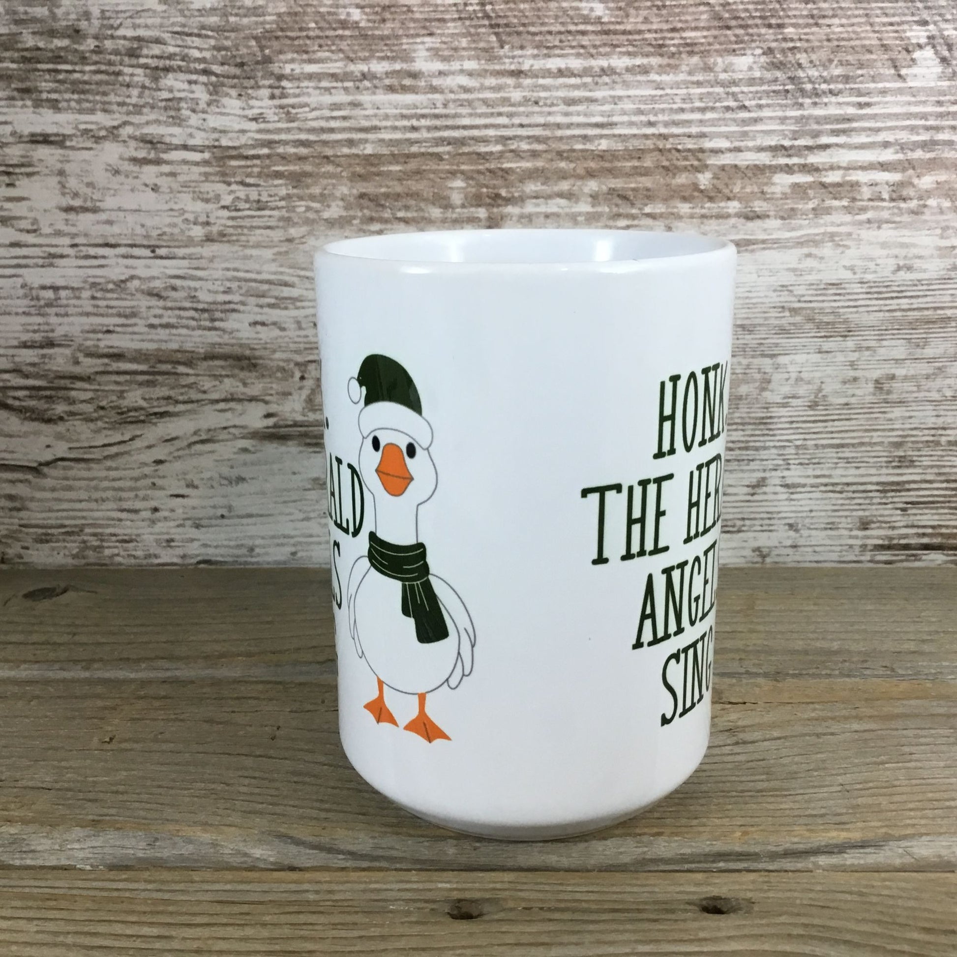 Honk the Herald Angels Sing Goose 15 oz Ceramic Coffee Mug Side View