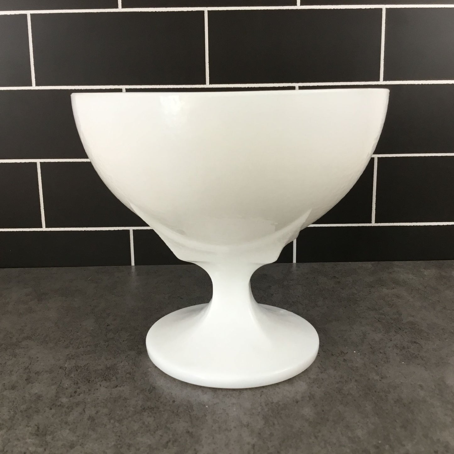 Milk Glass Orange Peel Textured Footed Compote