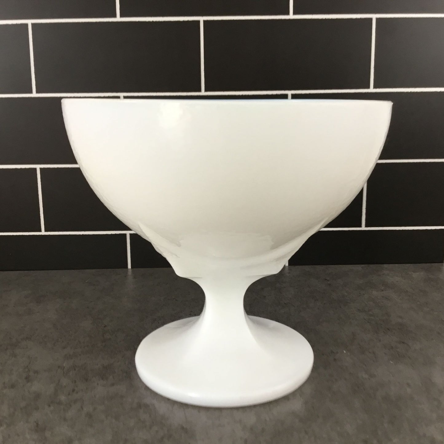 Milk Glass Orange Peel Textured Footed Compote