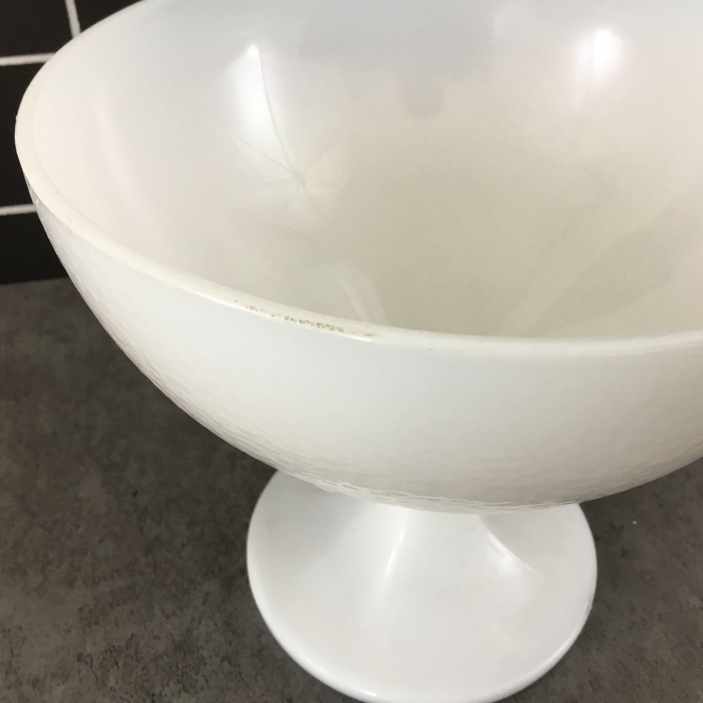 Milk Glass Orange Peel Textured Footed Compote