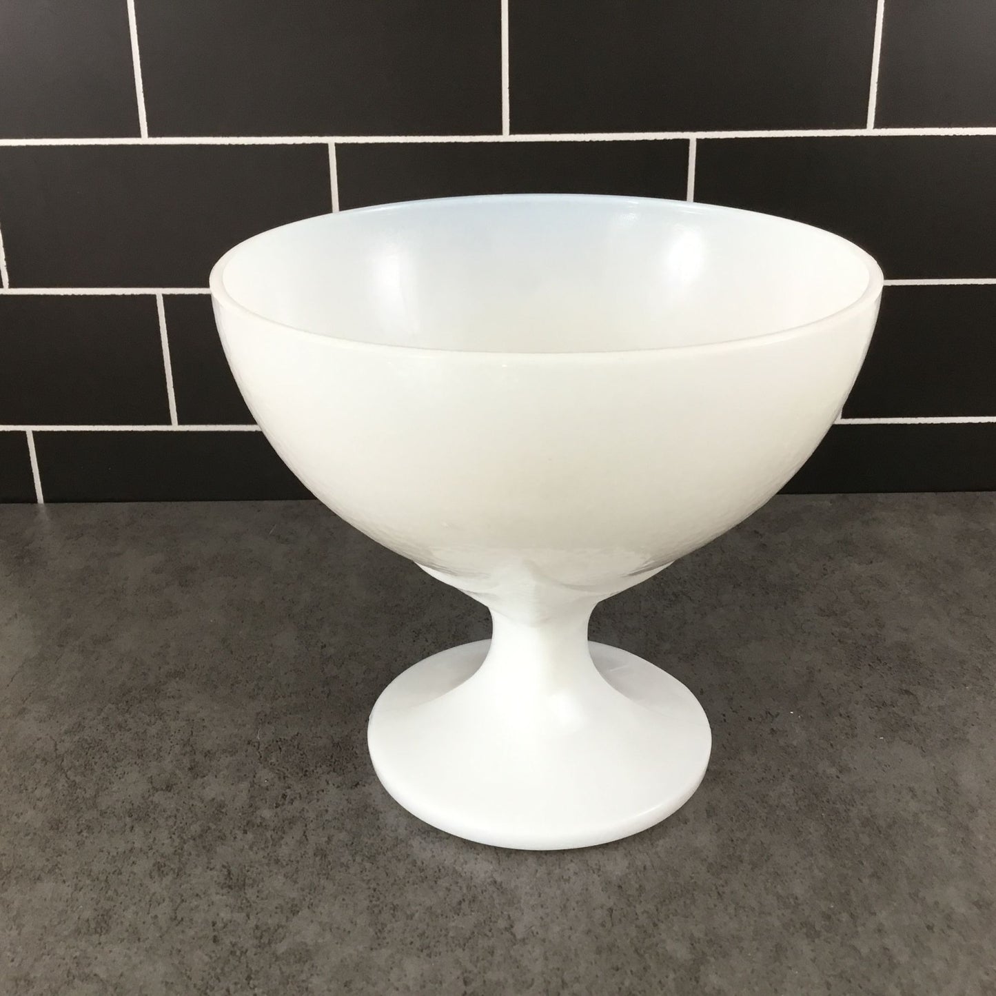 Milk Glass Orange Peel Textured Footed Compote