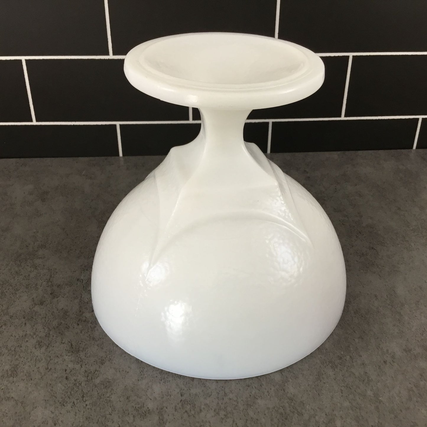 Milk Glass Orange Peel Textured Footed Compote