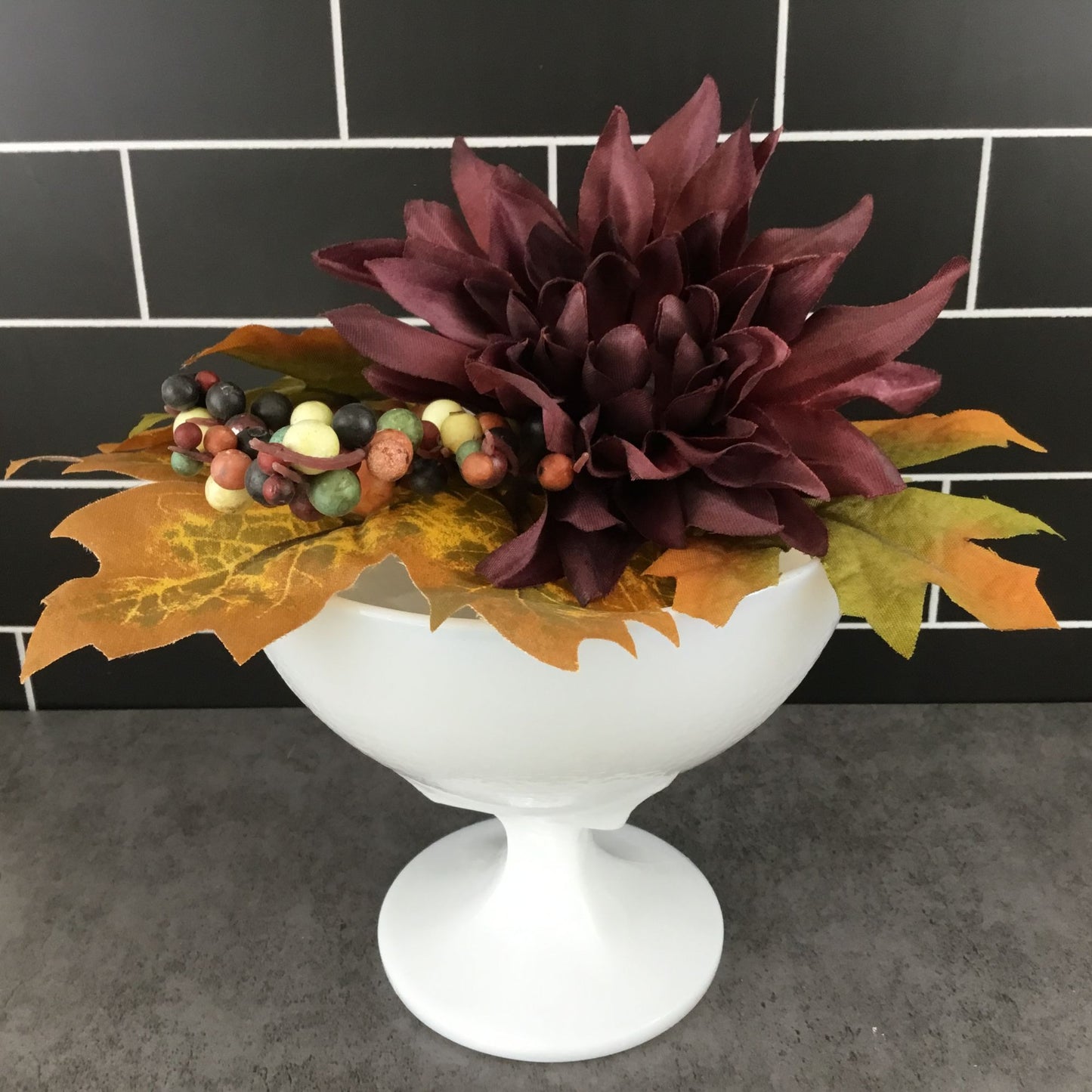 Milk Glass Orange Peel Textured Footed Compote