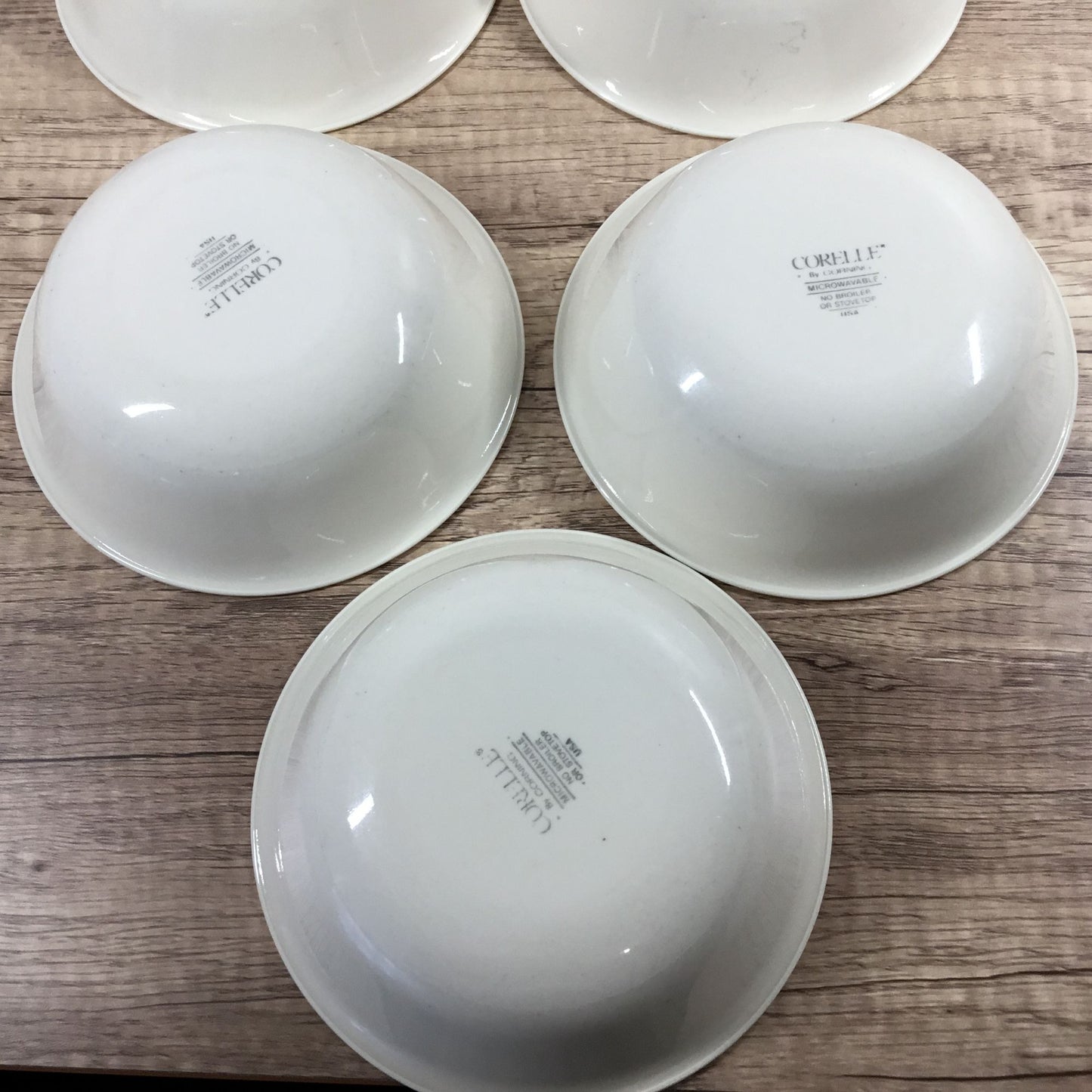 Set of 7 Corelle First Of Spring 6.25" Cereal Bowls Sandstone/Beige w/ Blue Band