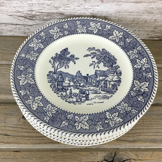 Homer Laughlin Stratwood Collection Shakespeare Country Blue 10" Dinner Plates

